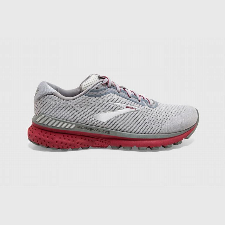 Tenis Brooks Adrenaline Gts 20 - Zapatillas Para Correr En Asfalto Hombre - Rojas / Plateadas / Gris